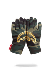 GOLD STENCIL CAMO GLOVES