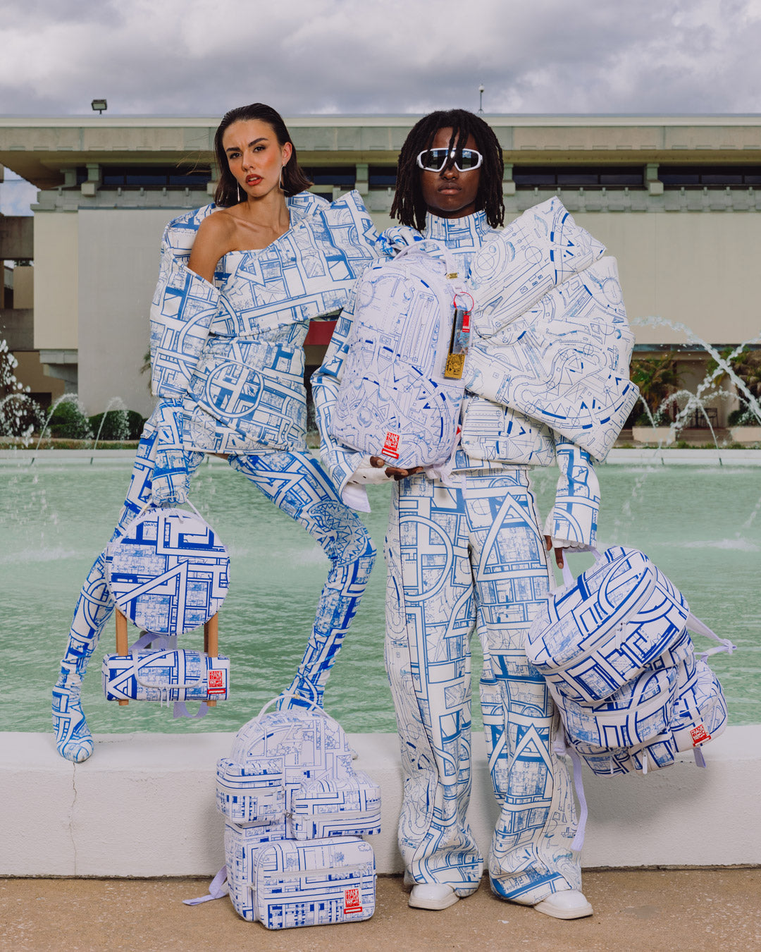 FRANK LLOYD WRIGHT COLLAB ARCHITECTURAL DRAWING BACKPACK