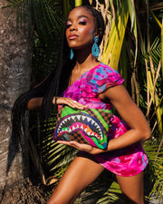 SHARKS IN PARIS CITY STREAKS CROSSOVER CLUTCH