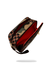 EXTERIOR GOLD ZIP POCKET SHARKS IN PARIS TOILETRY BRICKSIDE BAG