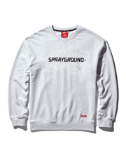 SPRAYGROUND PULLOVER CREW NECK SWEATSHIRT (LT GREY)